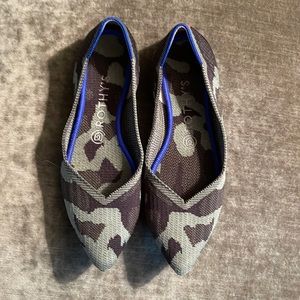 Rothy’s The Point Olive Green Camo Flat Retired